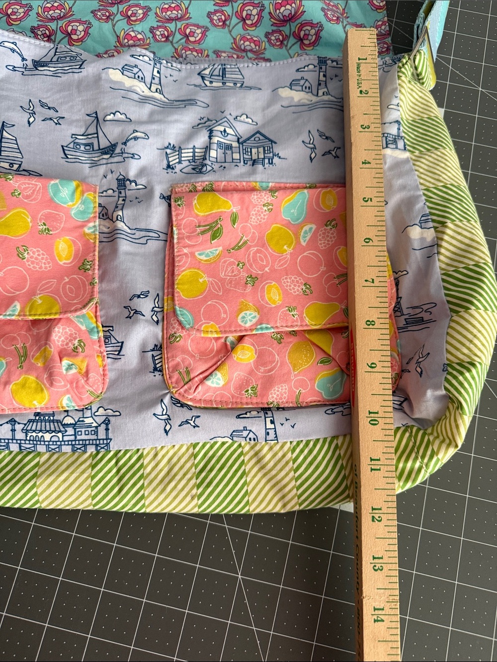 Matilda Jane Pink Floral & Green Stripe Shoulder Bag - Picture 9 of 17